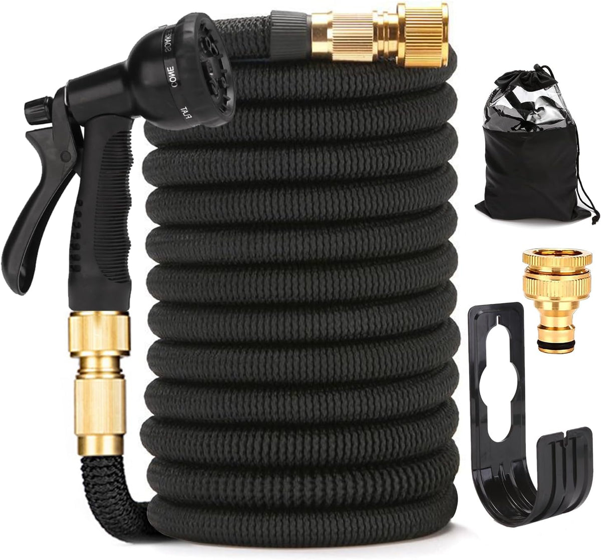 Stretch Garden Hose with 8-Function Nozzle, 7.5 m