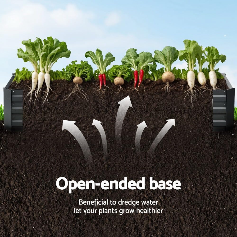 Green Fingers Galvanised Garden Beds, 2 Pack, 150 x 90 x 30 cm