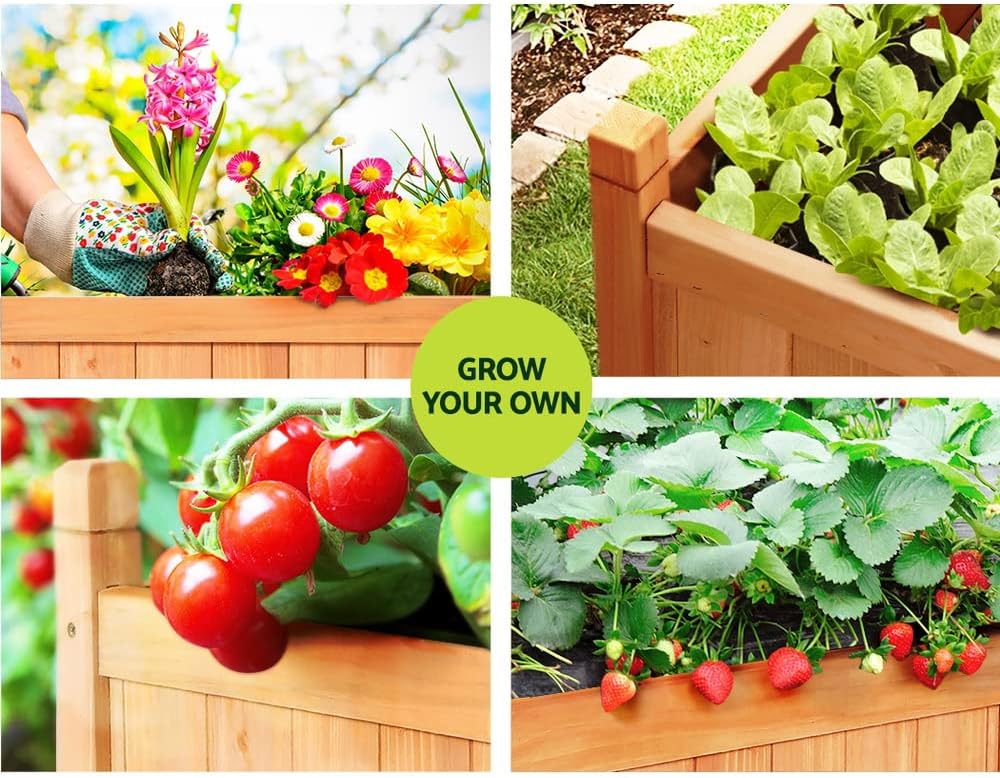 Green Fingers Wooden Planter Box, 90 x 30 x 33 cm