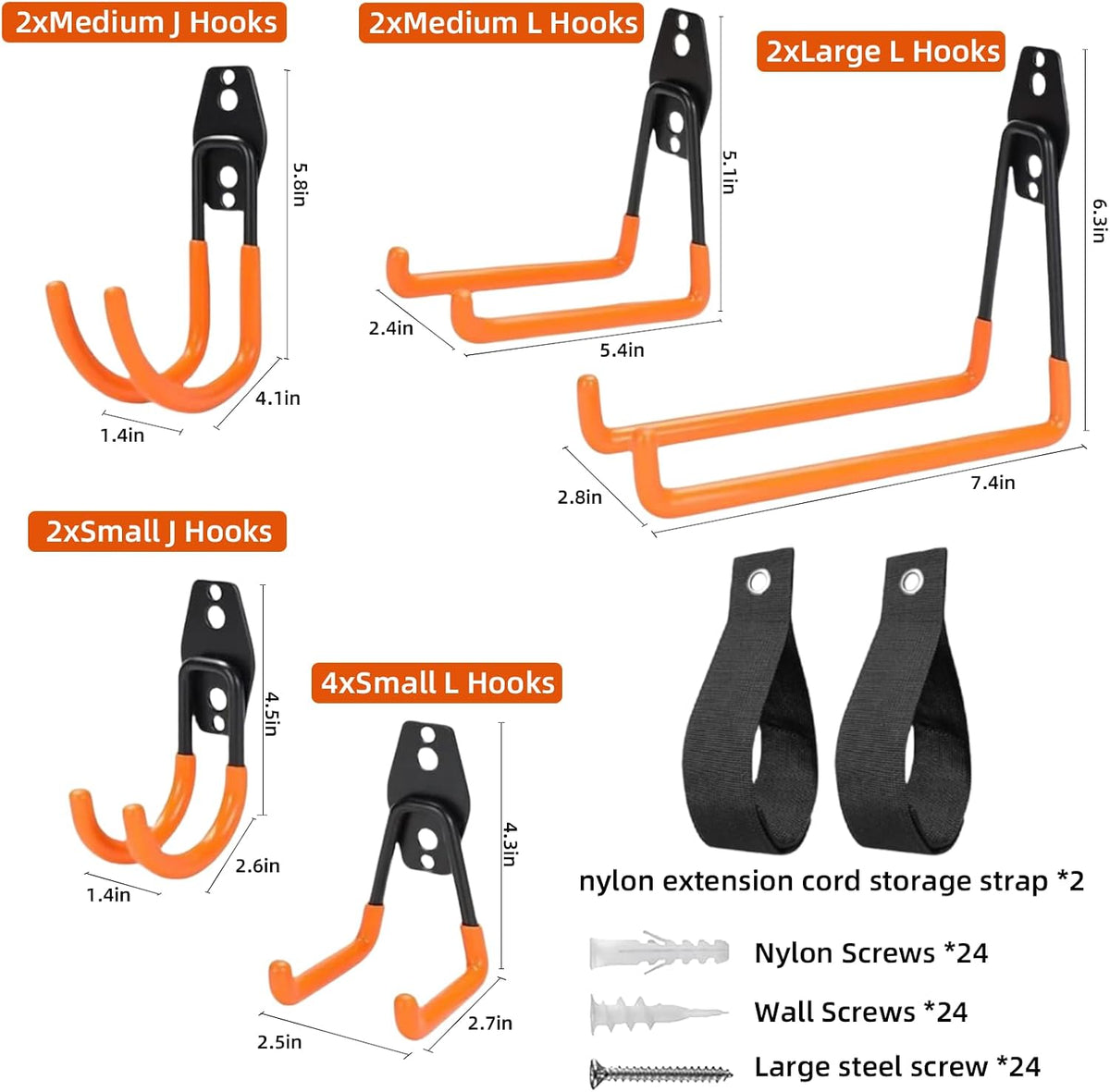 Garage Hooks, Heavy Duty, 16 Pack