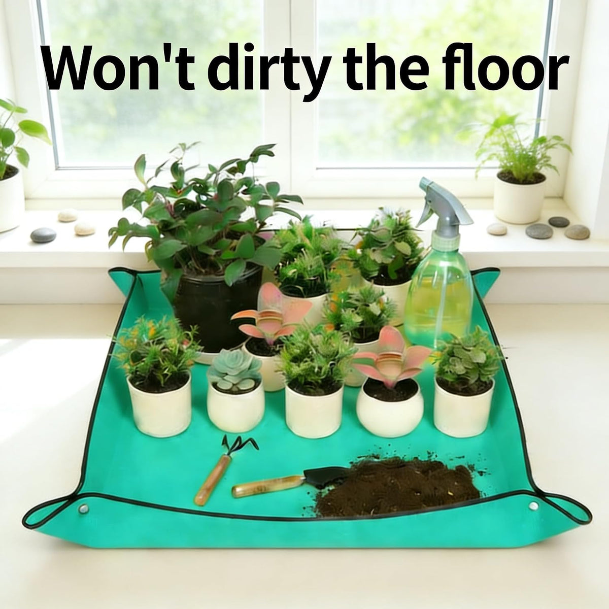 Waterproof Potting Mat with Snap Buttons, Orange