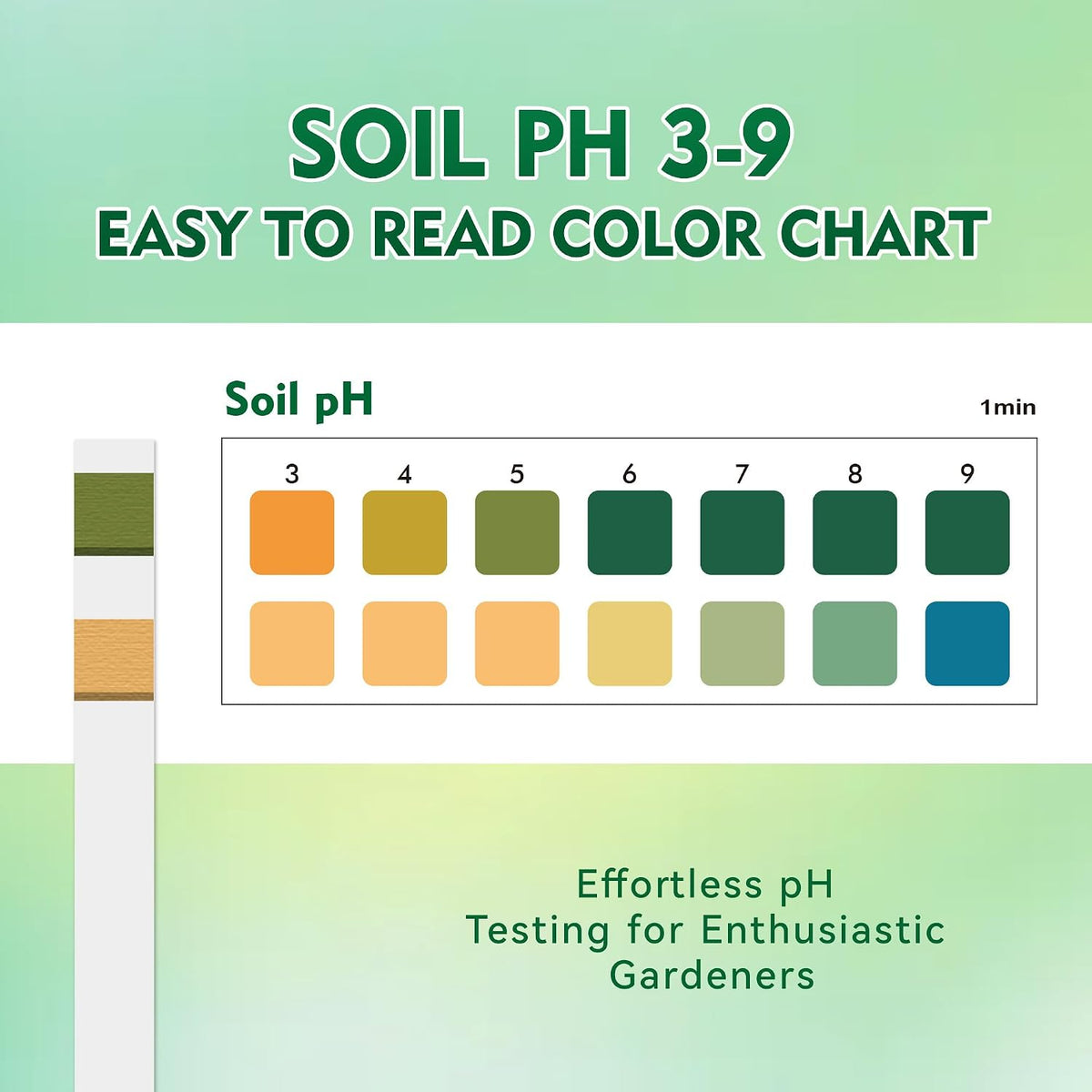 Soil pH Test Strips, 125 Pack, pH 3–9