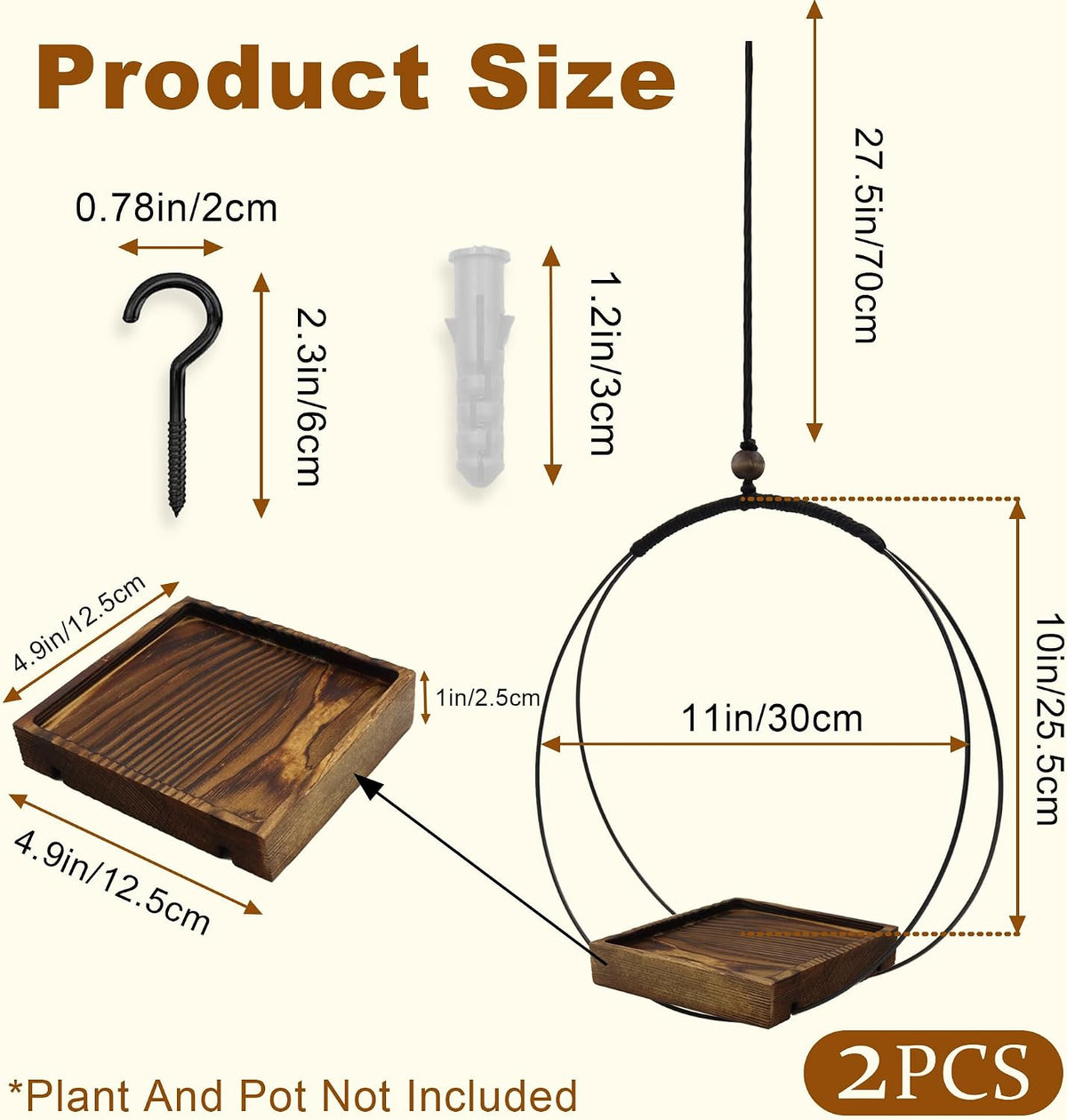 Hanging Plant Holders, 2 Pack
