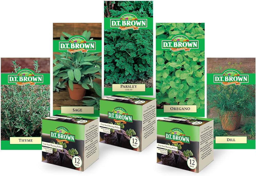 D.T. Brown Fresh Herb Seed Kit, 5 Varieties + Pellets