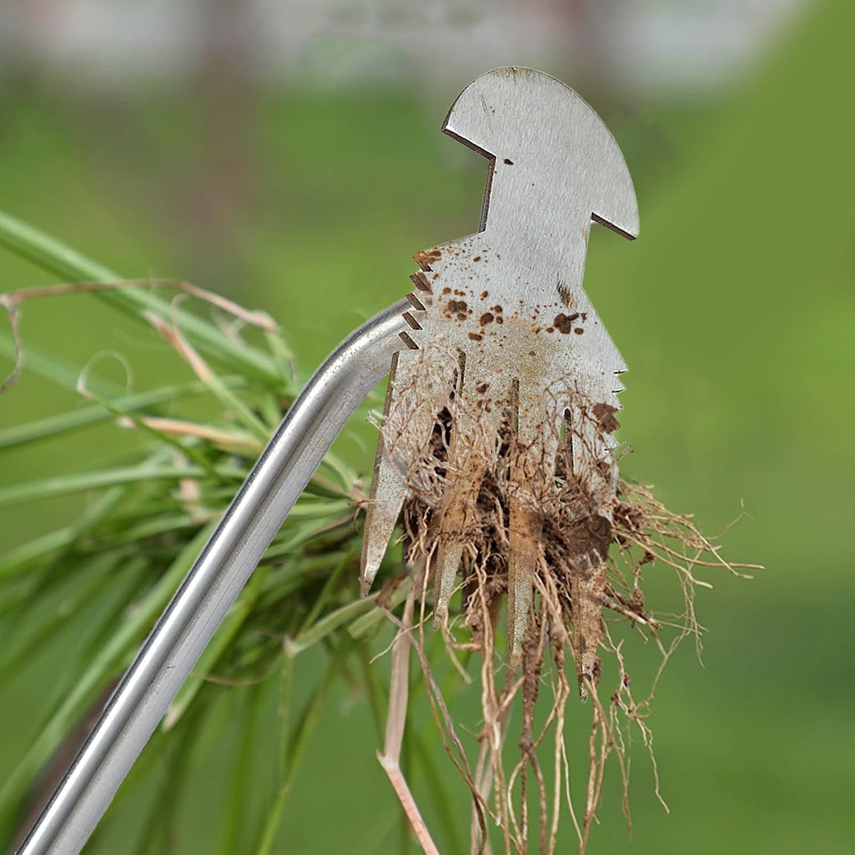 Stainless Steel Hand Weeder with Rubber Handle