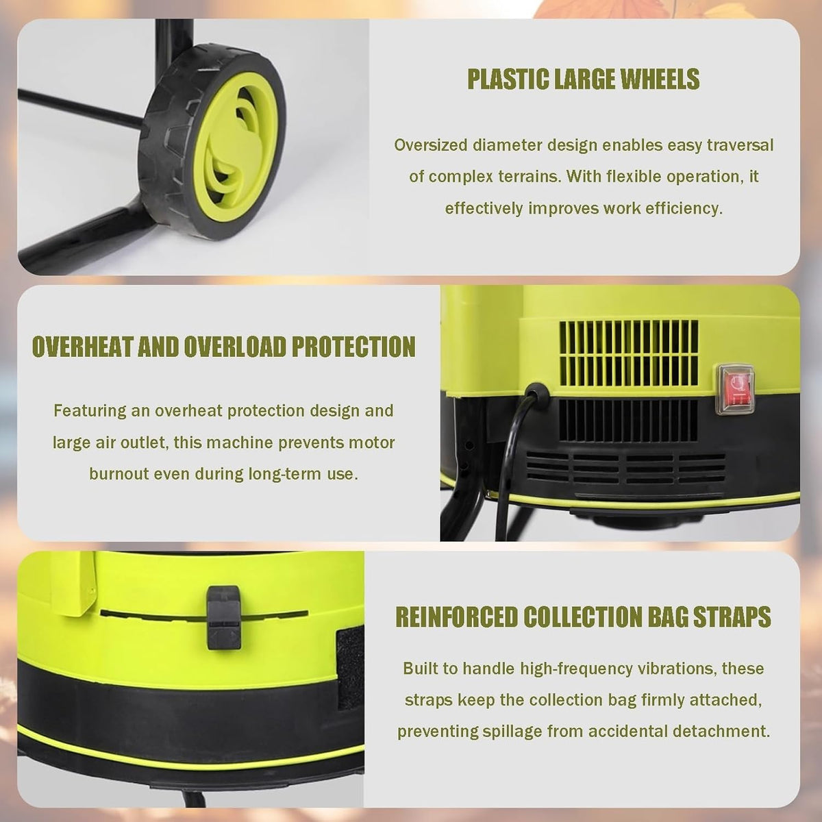 Electric Leaf Mulcher, 2500 W, 20 m Cord