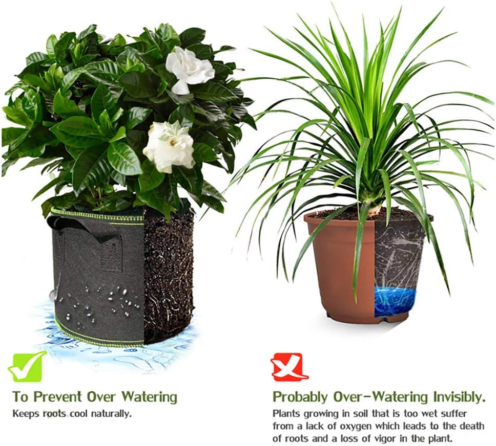 Grow Bags, 5 Pack, 10 gal