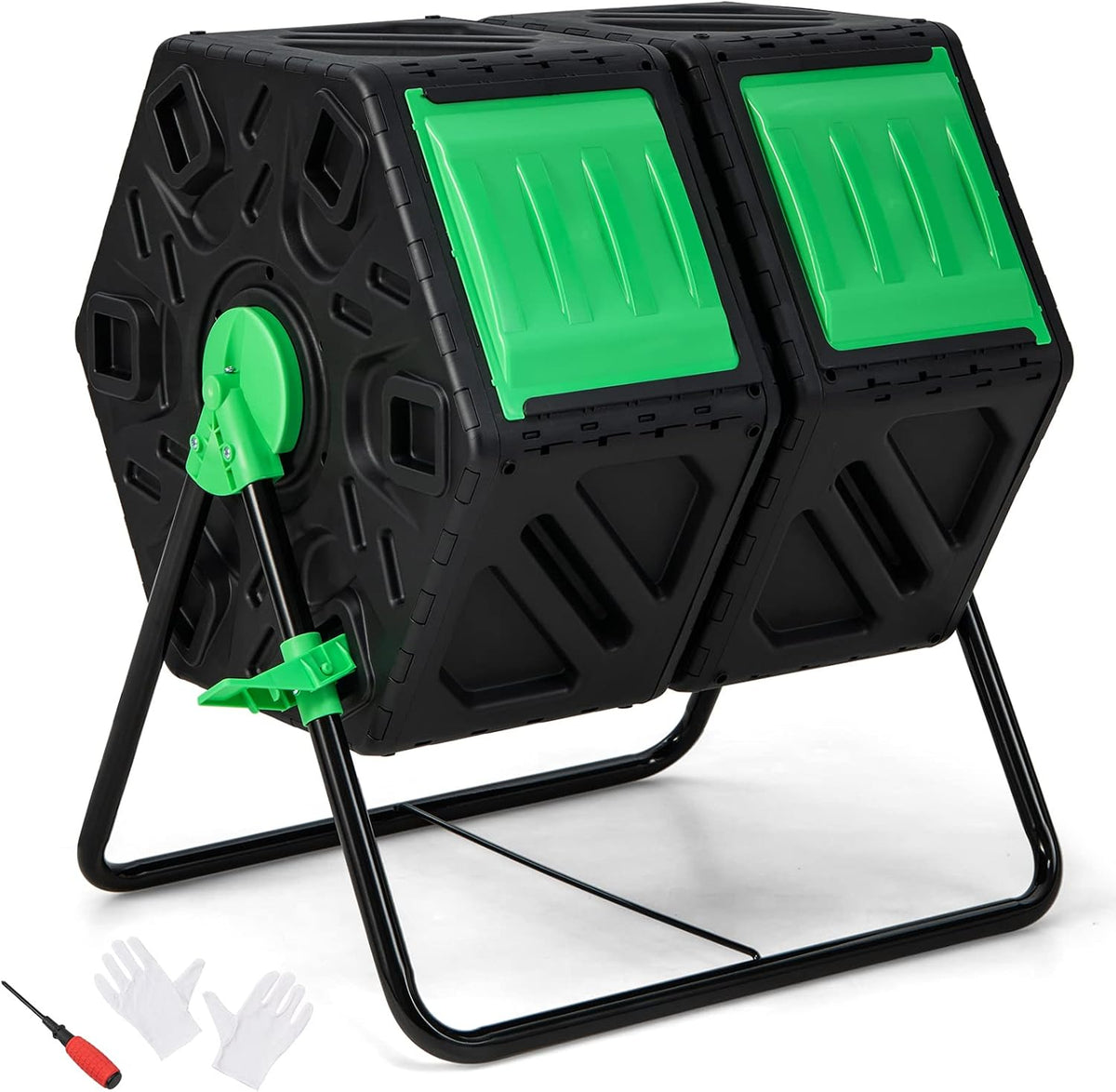 Costway Dual-Chamber Compost Tumbler, 130 L