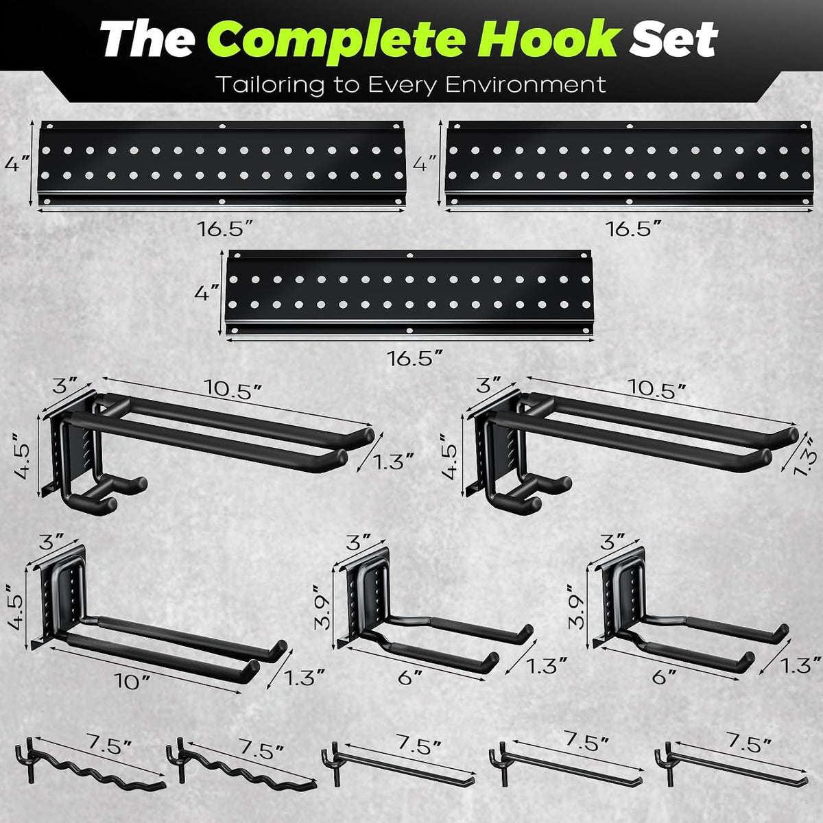 Garage Tool Organiser, Wall-Mounted, 125.7 cm