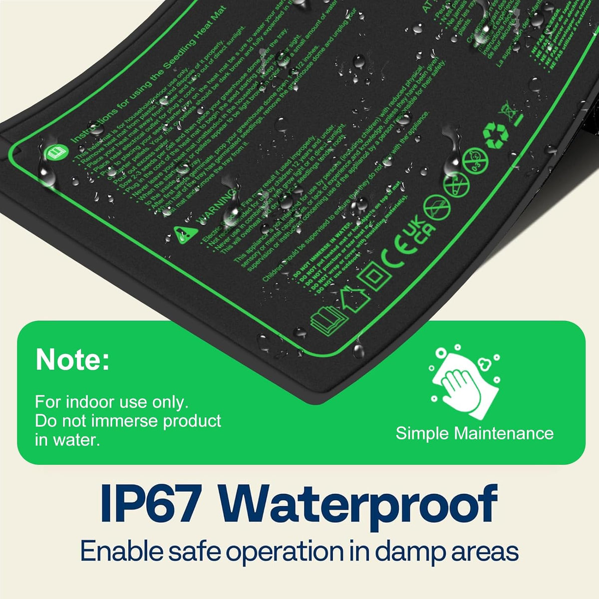 Seedling Heat Mat and Thermostat Combo, 25 x 50 cm