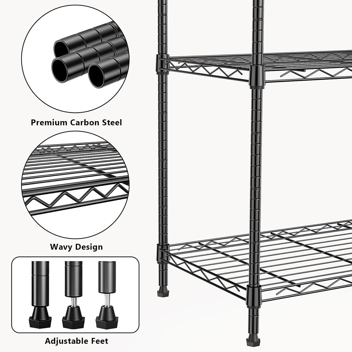 MZG Wire Storage Shelving Unit, 5 Tier