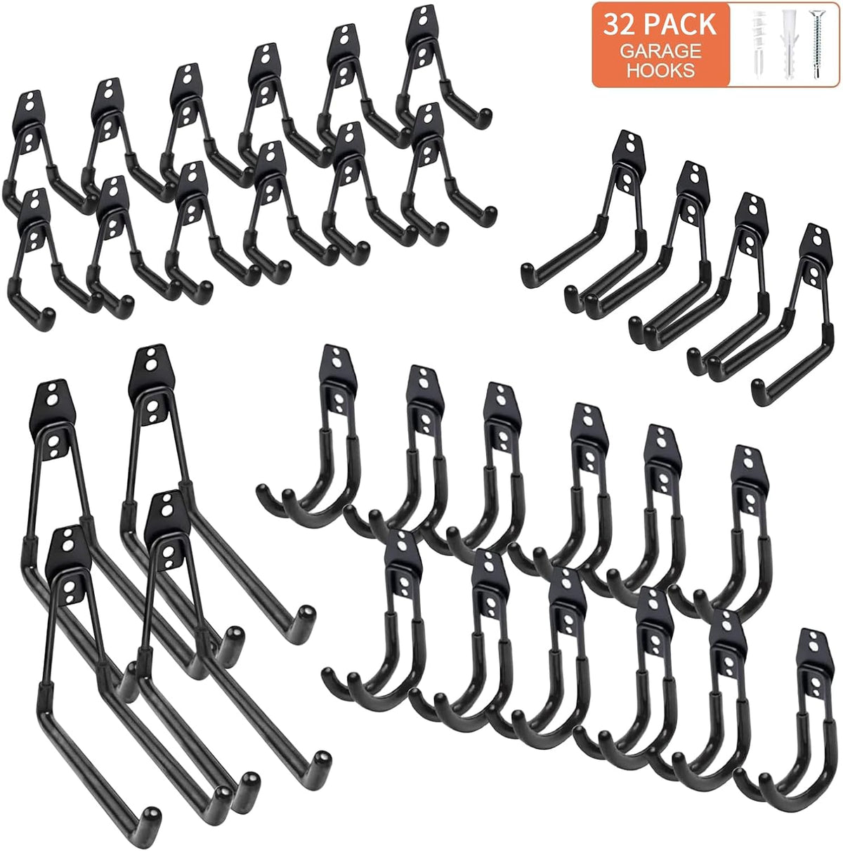 Garage Hooks, Heavy Duty, 16 Pack