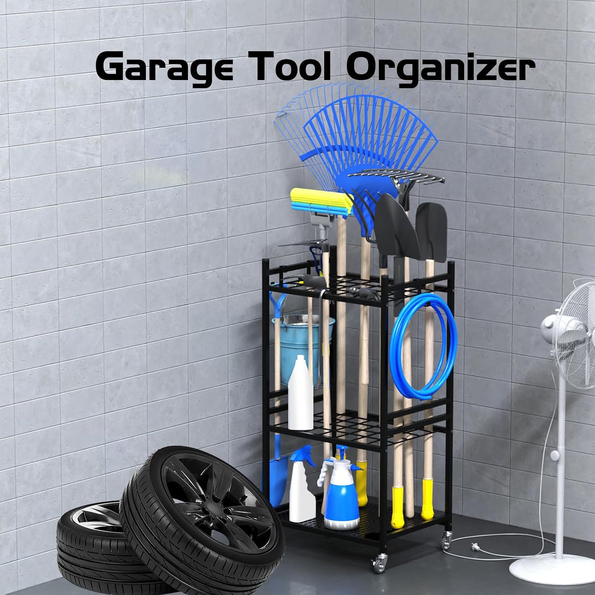 Garden Tool Organiser with Wheels