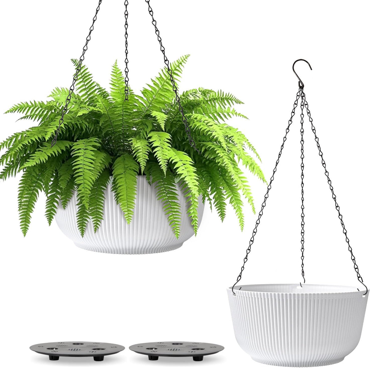 T4U Hanging Plant Pots, 2 Pack, 20 cm