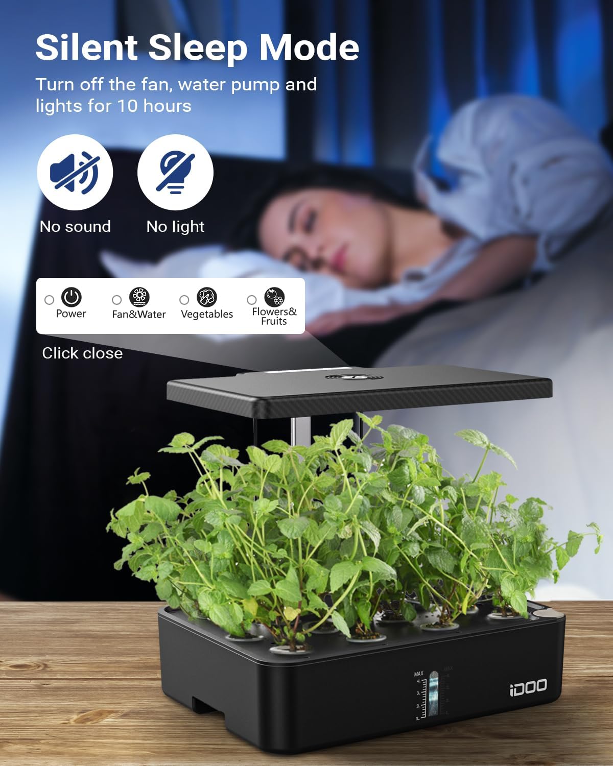 iDOO 12-Pod Hydroponic Growing System with LED Light