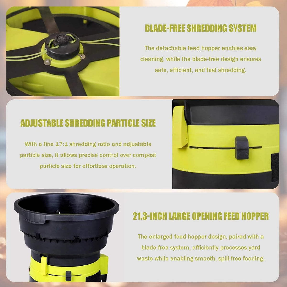 Electric Leaf Mulcher, 2500 W, 20 m Cord