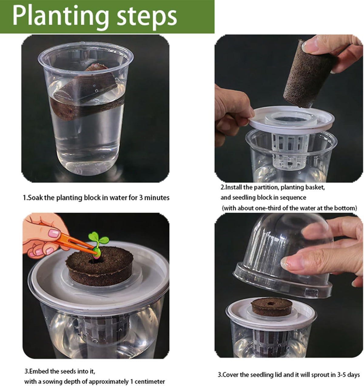 Hydroponic Seedling Pots, 20 Sets
