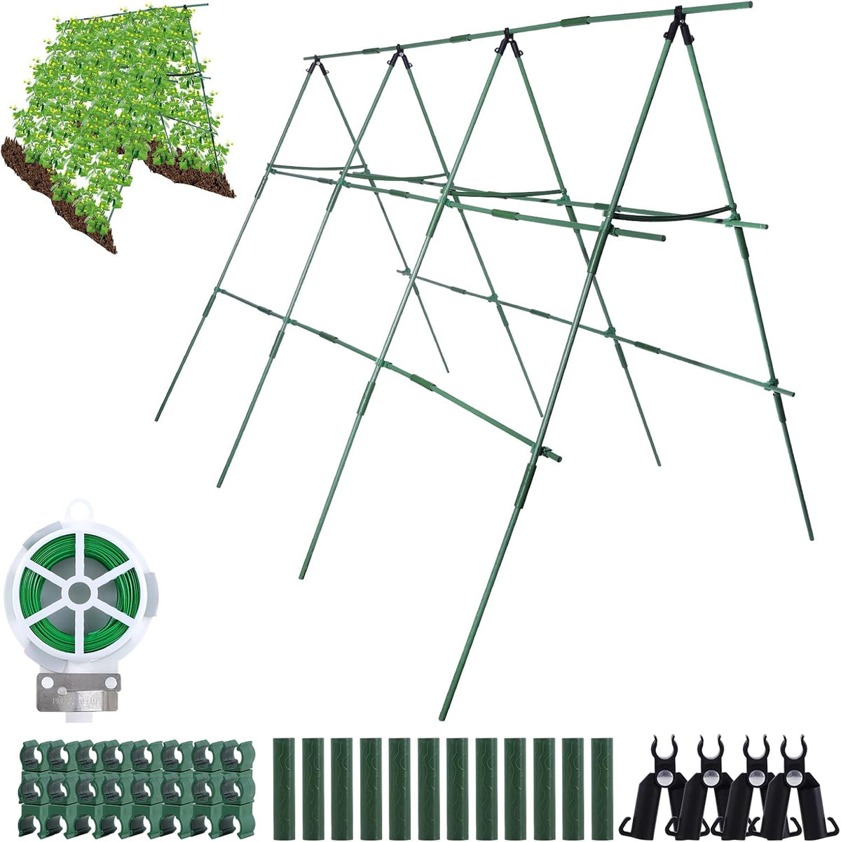 Garden Mesh Netting Kit with Hoops and Clips, 8 x 26 ft