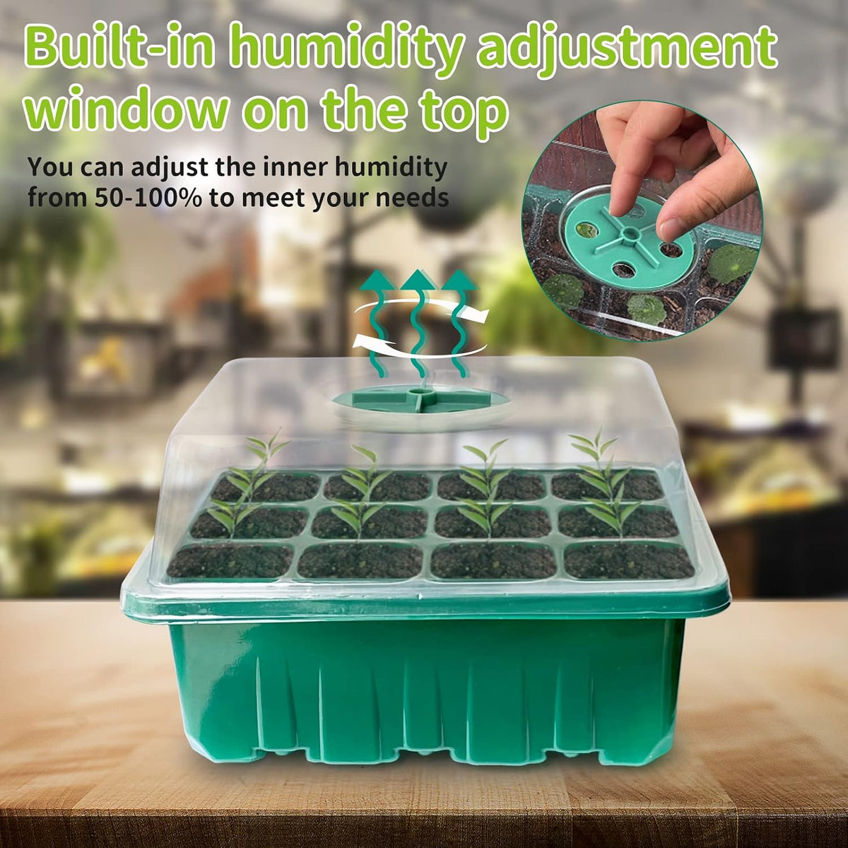 Seed Starter Tray with Heat Mat and Grow Light