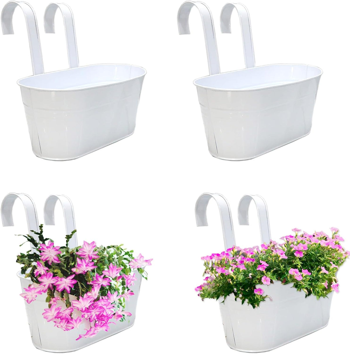 Balcony Railing Planters, 4 Pack