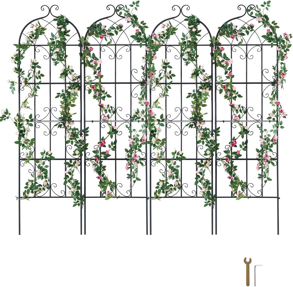 VEVOR Metal Garden Trellis, 4 Pack, 87 x 20 in