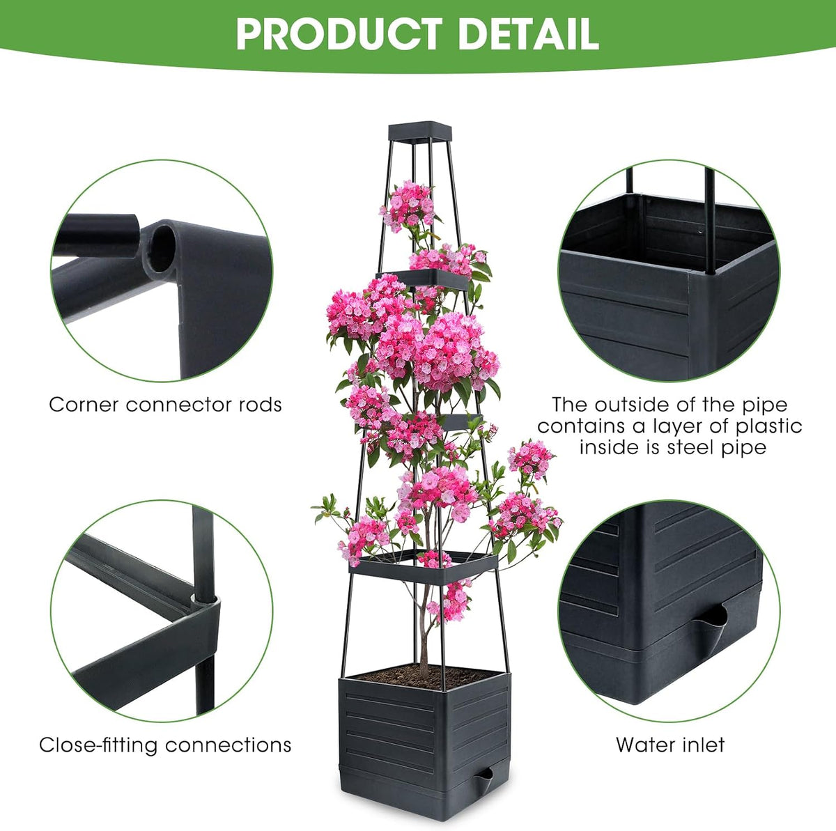 MYMULIKE Raised Garden Beds with Trellis, 2 Pack