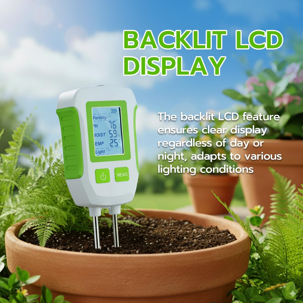Mcbazel 5-in-1 Digital Soil Meter