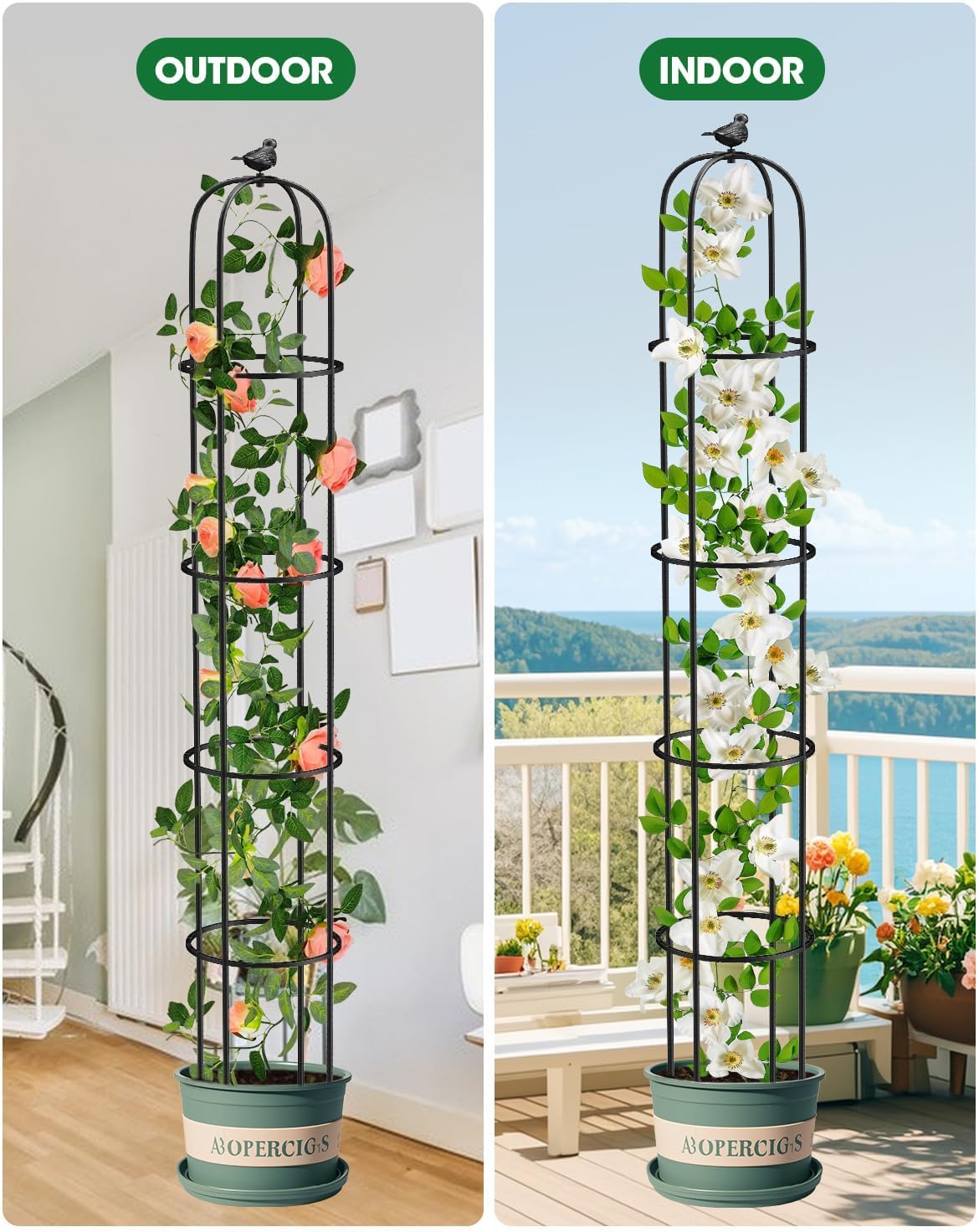 Garden Obelisk Trellis, 2 Pack, 189 x 27 cm