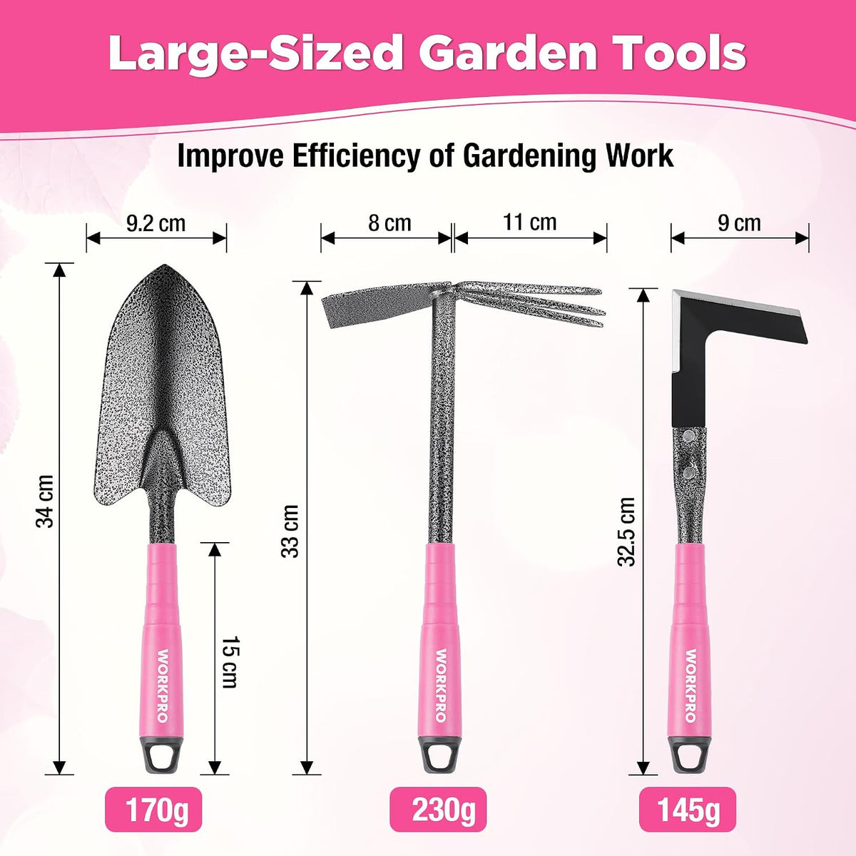 WORKPRO Garden Tool Set, 6 Piece, Green