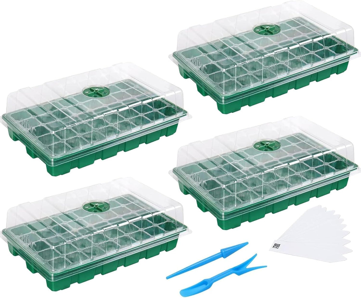 Seedling Trays with Vented Domes, 4 Pack