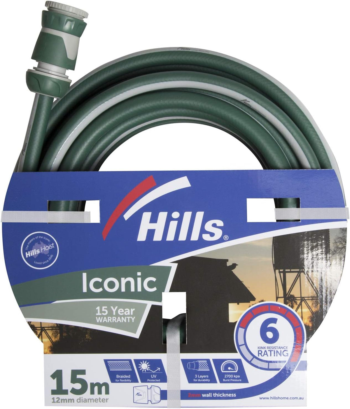 Hills Iconic Garden Hose, 12 mm x 15 m