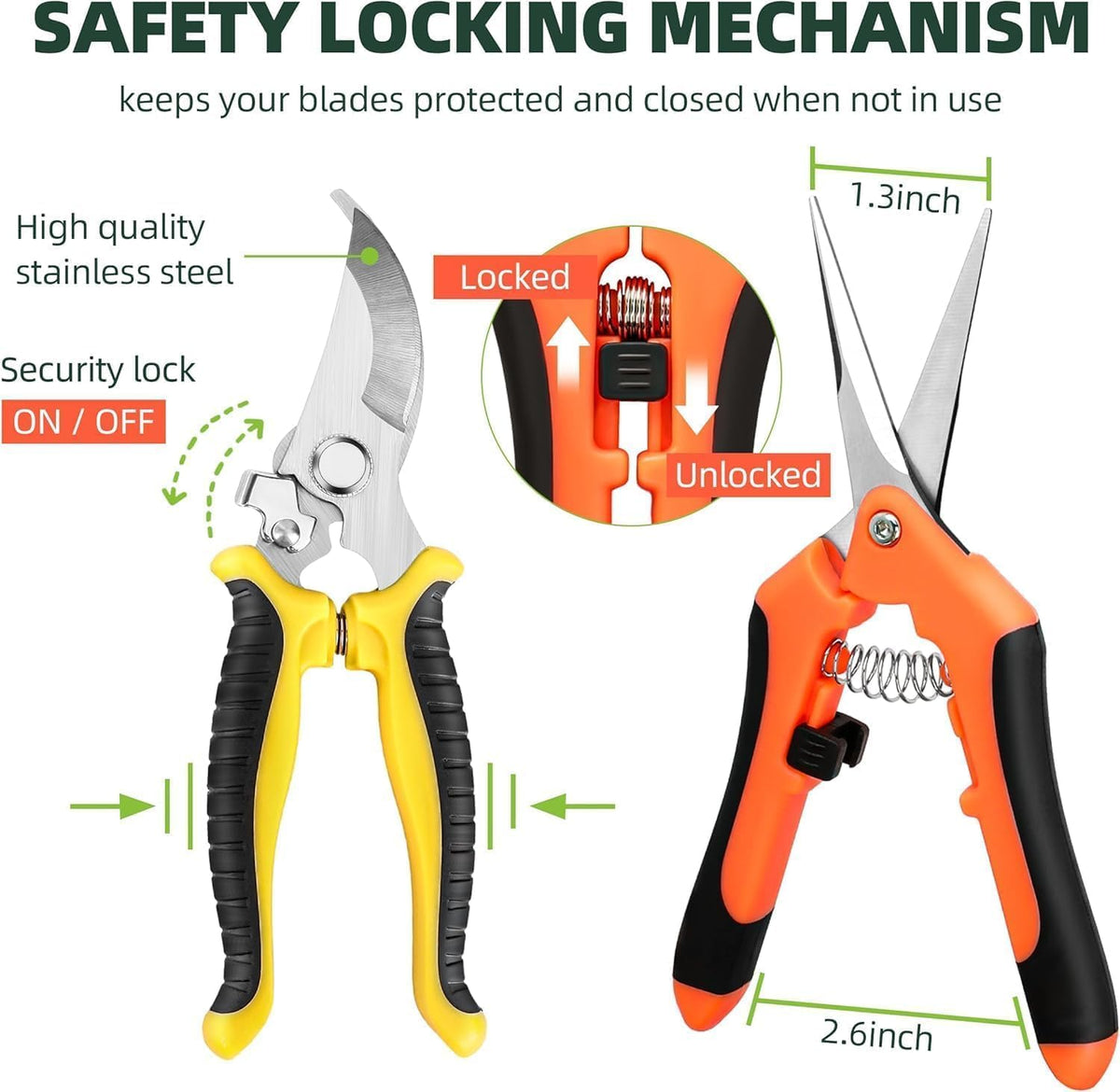 Stainless Steel Pruning Shears, 3 Piece