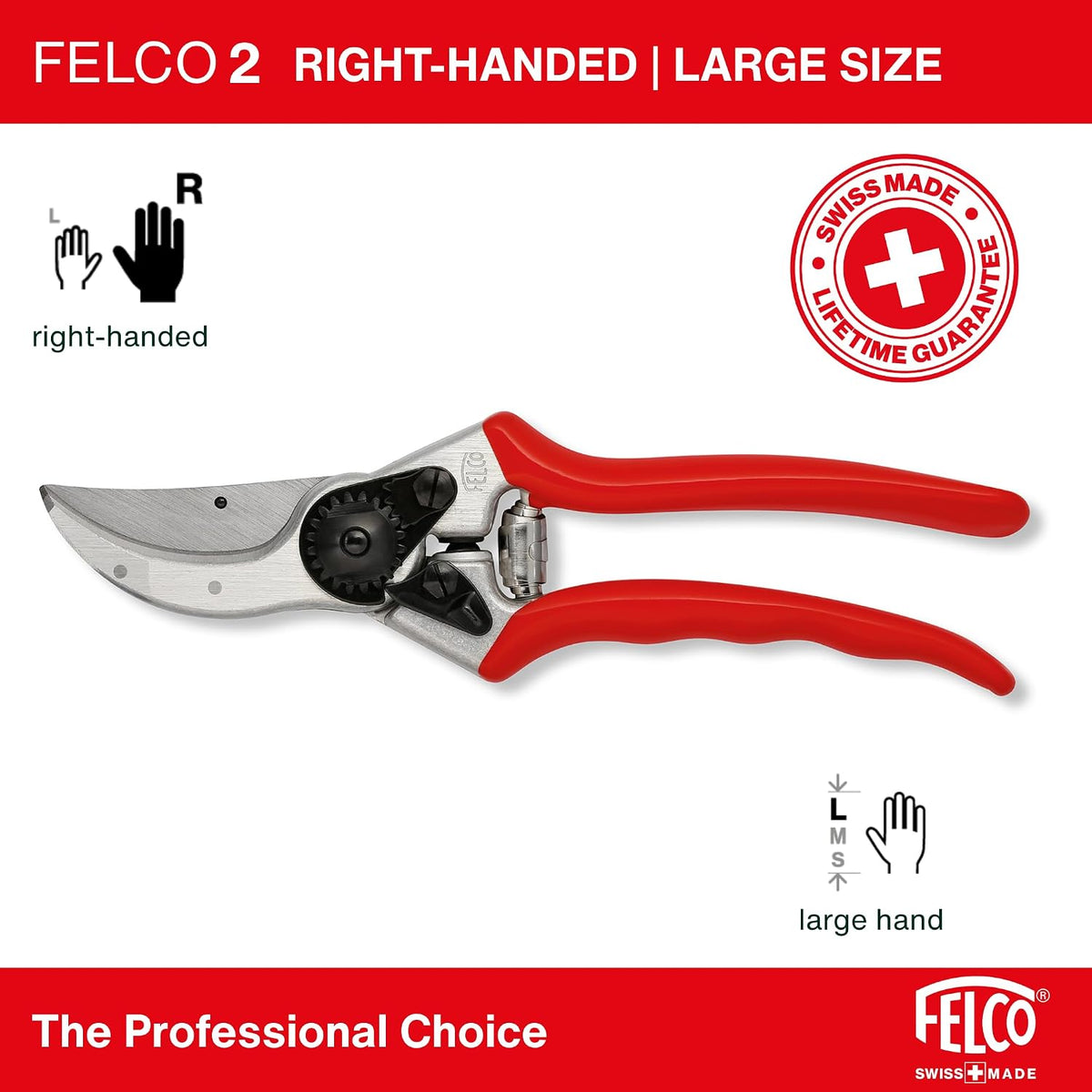 Felco F-2 Classic Hand Pruner, Red
