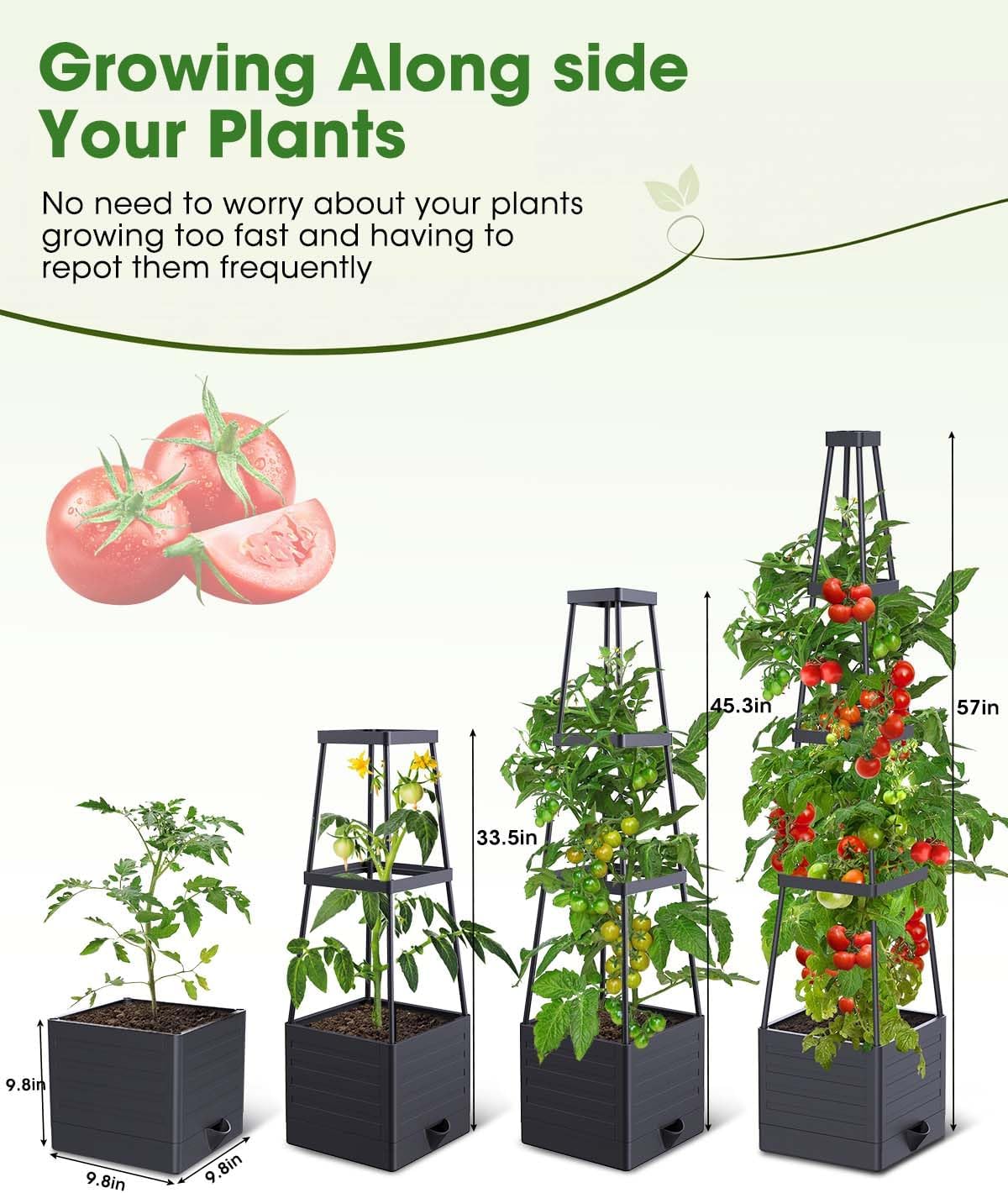 MYMULIKE Raised Garden Beds with Trellis, 2 Pack