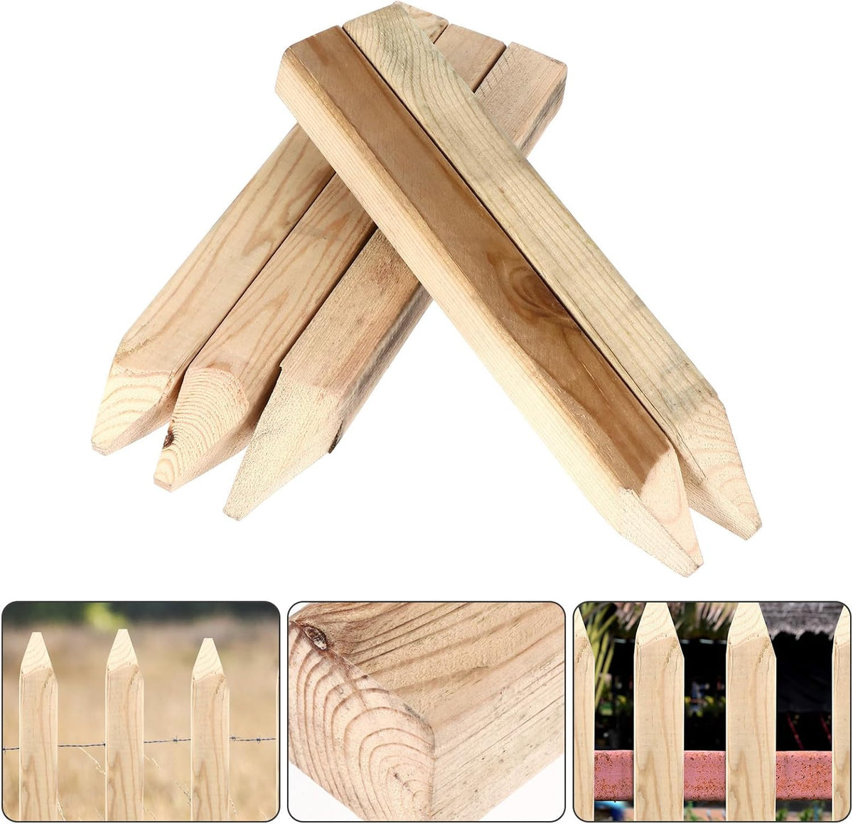 Ipetboom Wooden Garden Stakes, 5 Pack