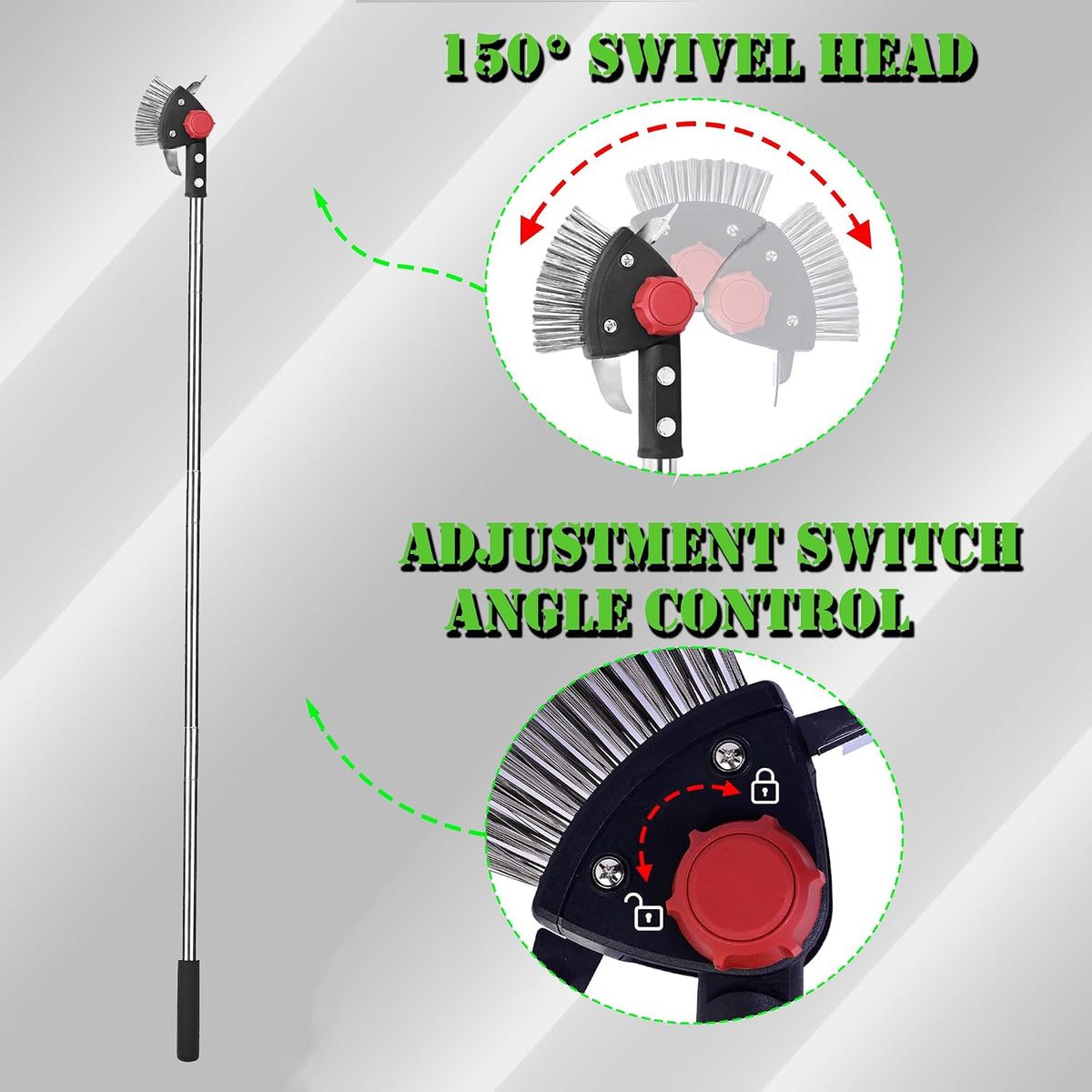 BARAYSTUS Adjustable Crack Weeder with Stainless Steel Brush