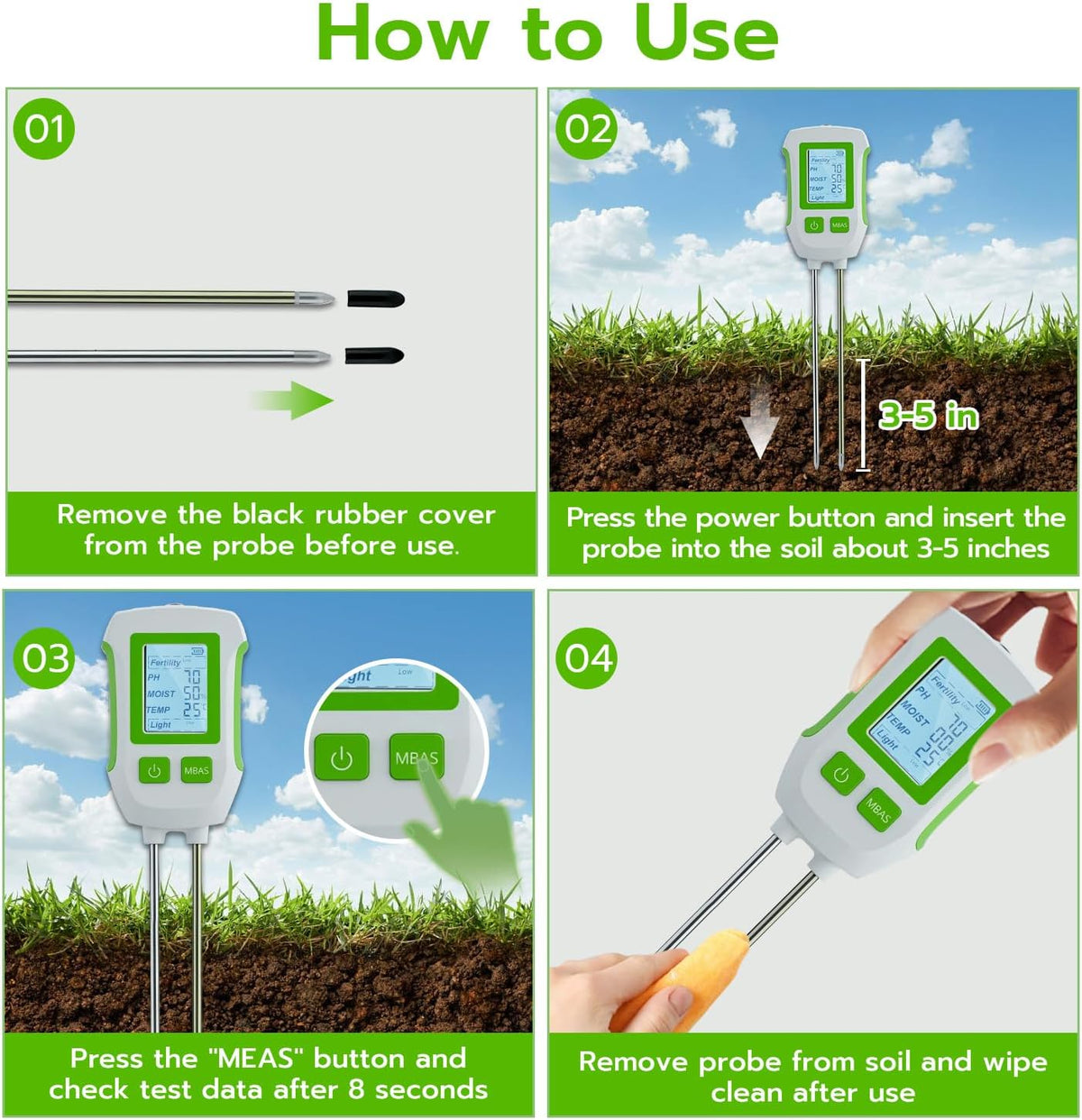 Mcbazel 5-in-1 Digital Soil Meter