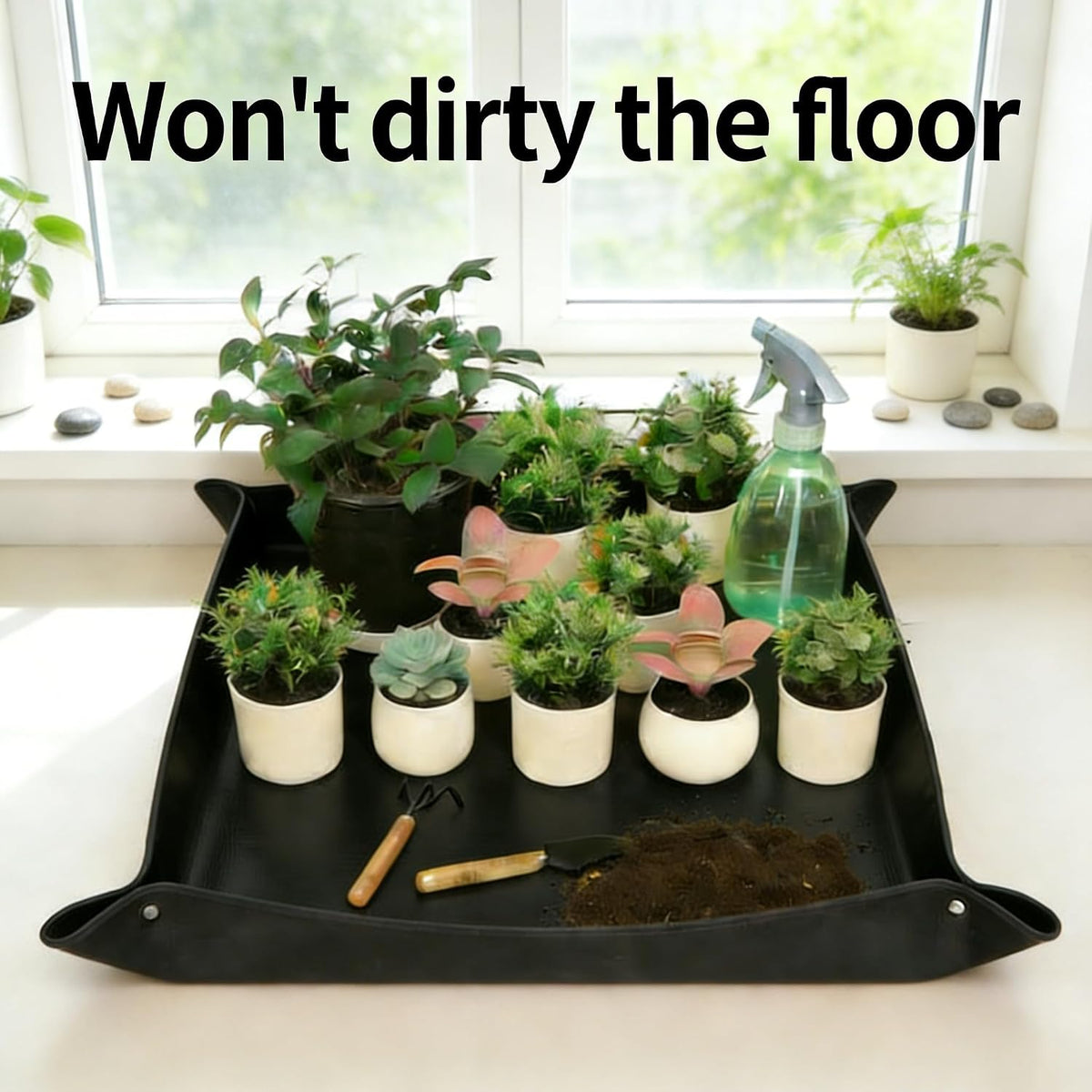 Waterproof Potting Mat with Snap Buttons, Orange