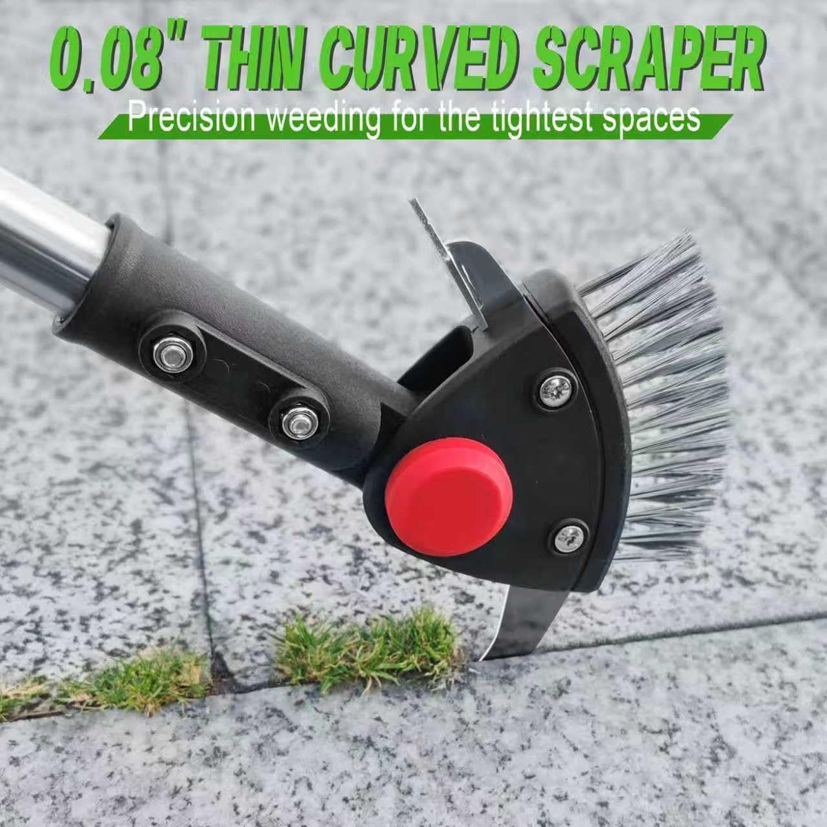 BARAYSTUS Adjustable Crack Weeder with Stainless Steel Brush