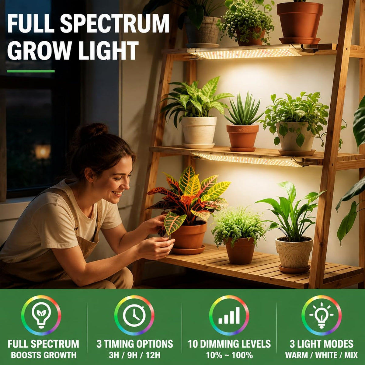 LED Grow Lights, 4 Pack, Full Spectrum