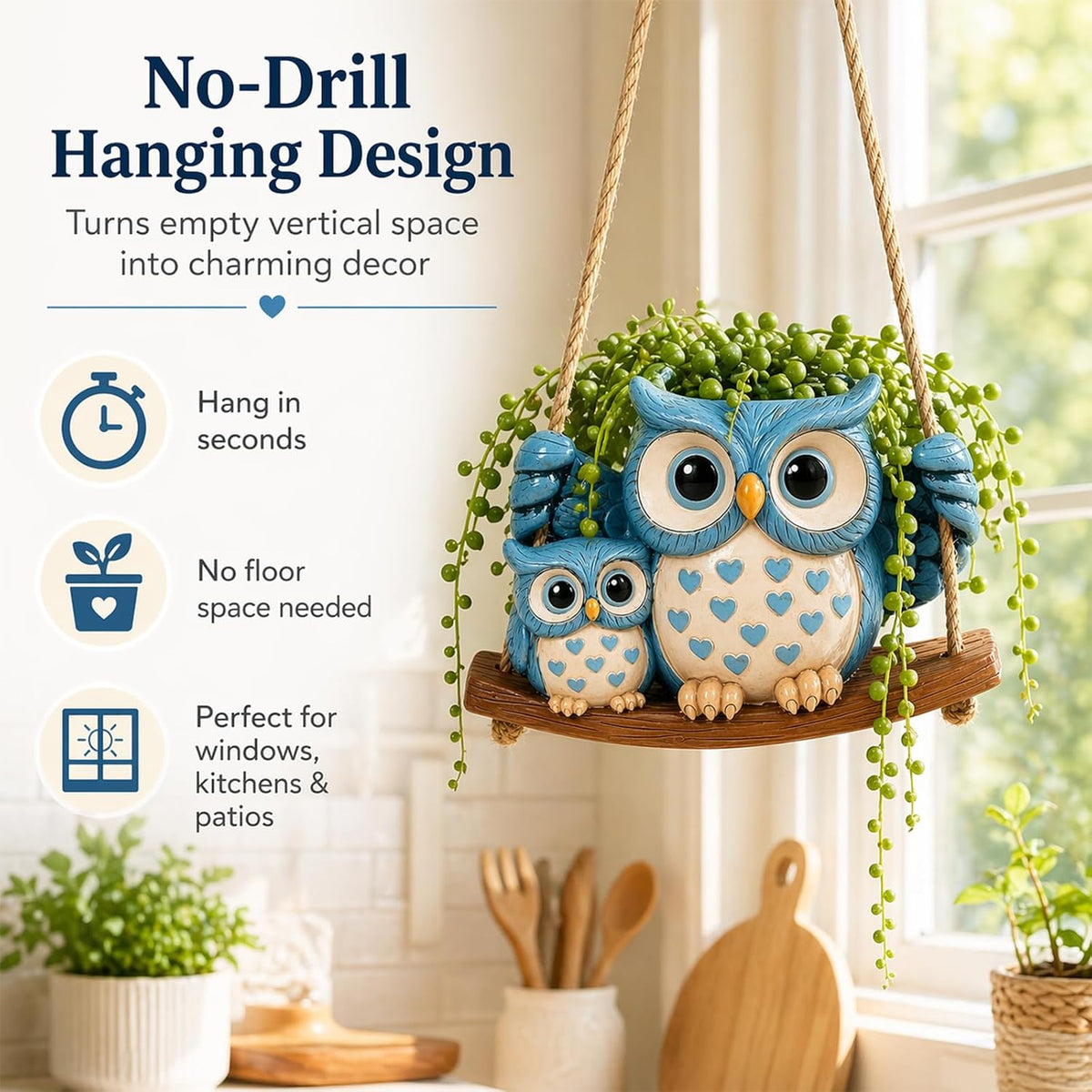 Owl Hanging Planters