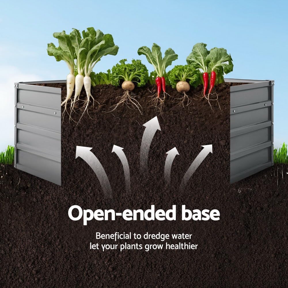 Green Fingers Galvanised Garden Beds, 2 Pack, 150 x 90 x 30 cm