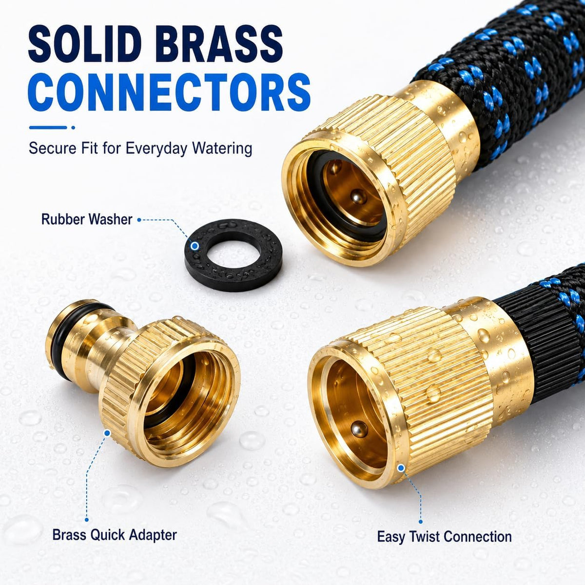 Stretch Garden Hose with 8-Function Nozzle, 7.5 m