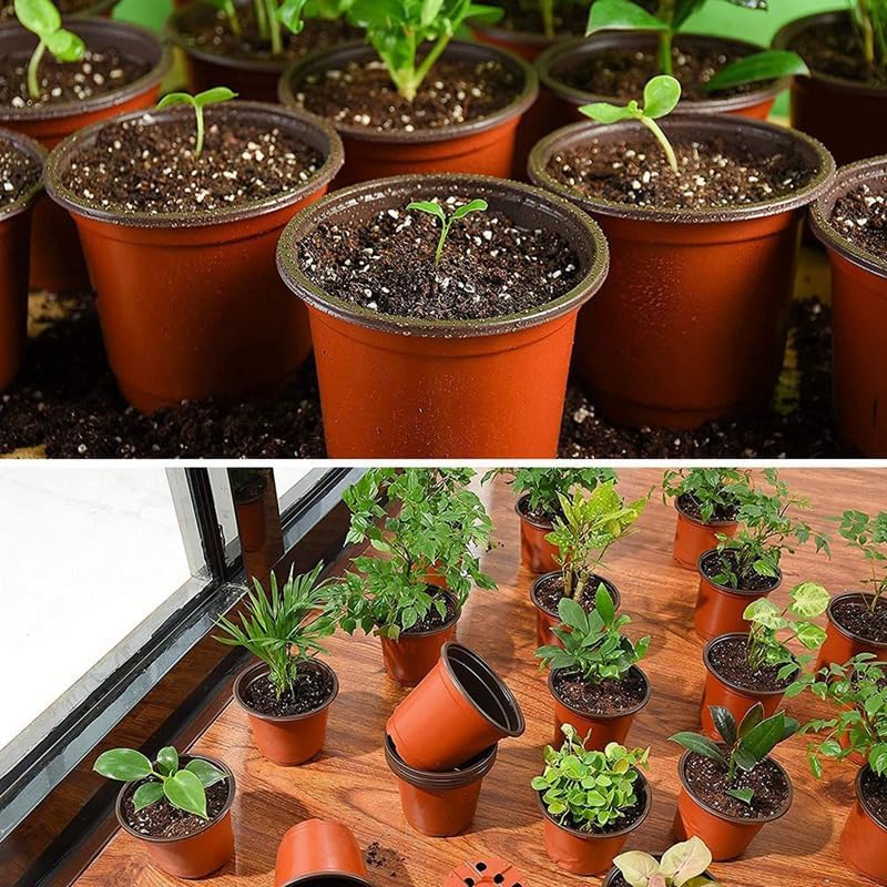 Plastic Nursery Pots, 100 Pack, 4 in