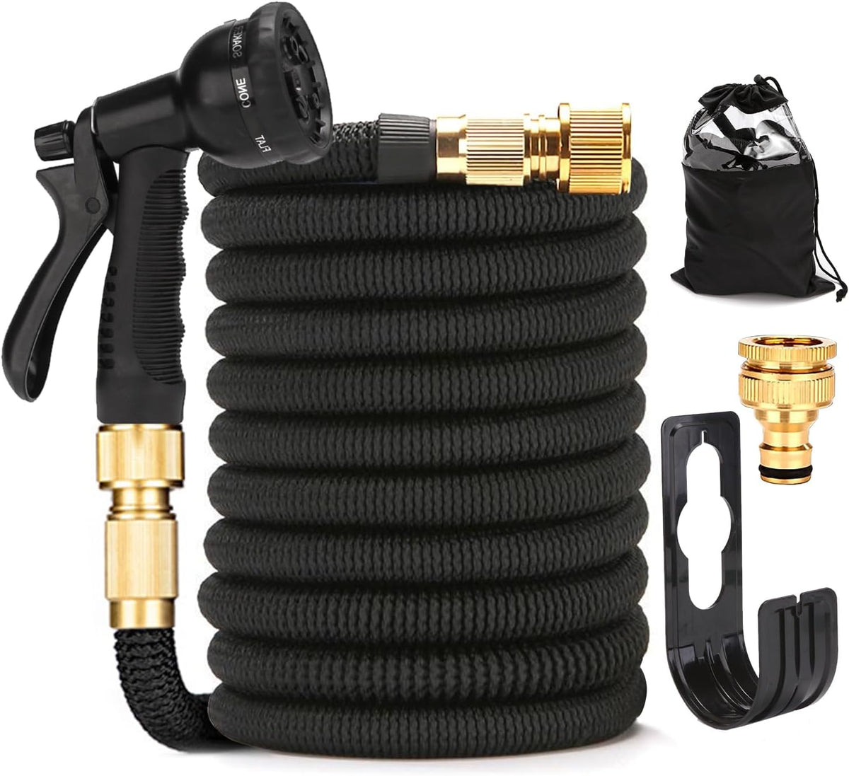 Stretch Garden Hose with 8-Function Nozzle, 7.5 m