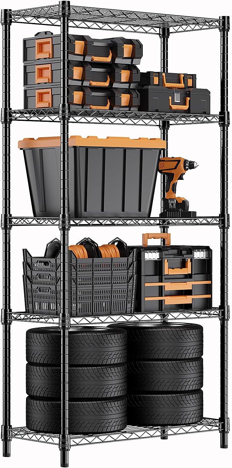MZG Wire Storage Shelving Unit, 5 Tier