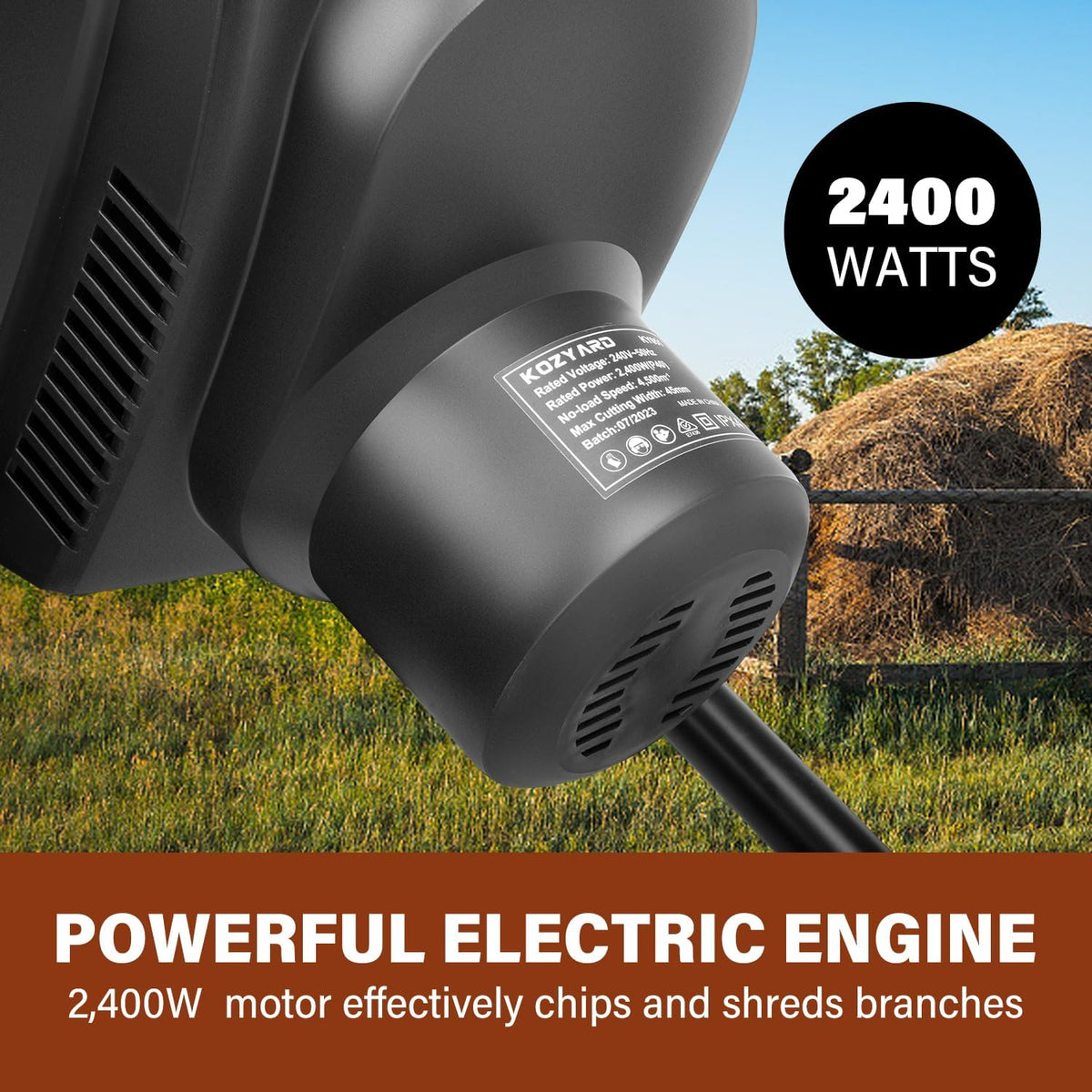 KOZYARD Electric Wood Chipper, 2400 W