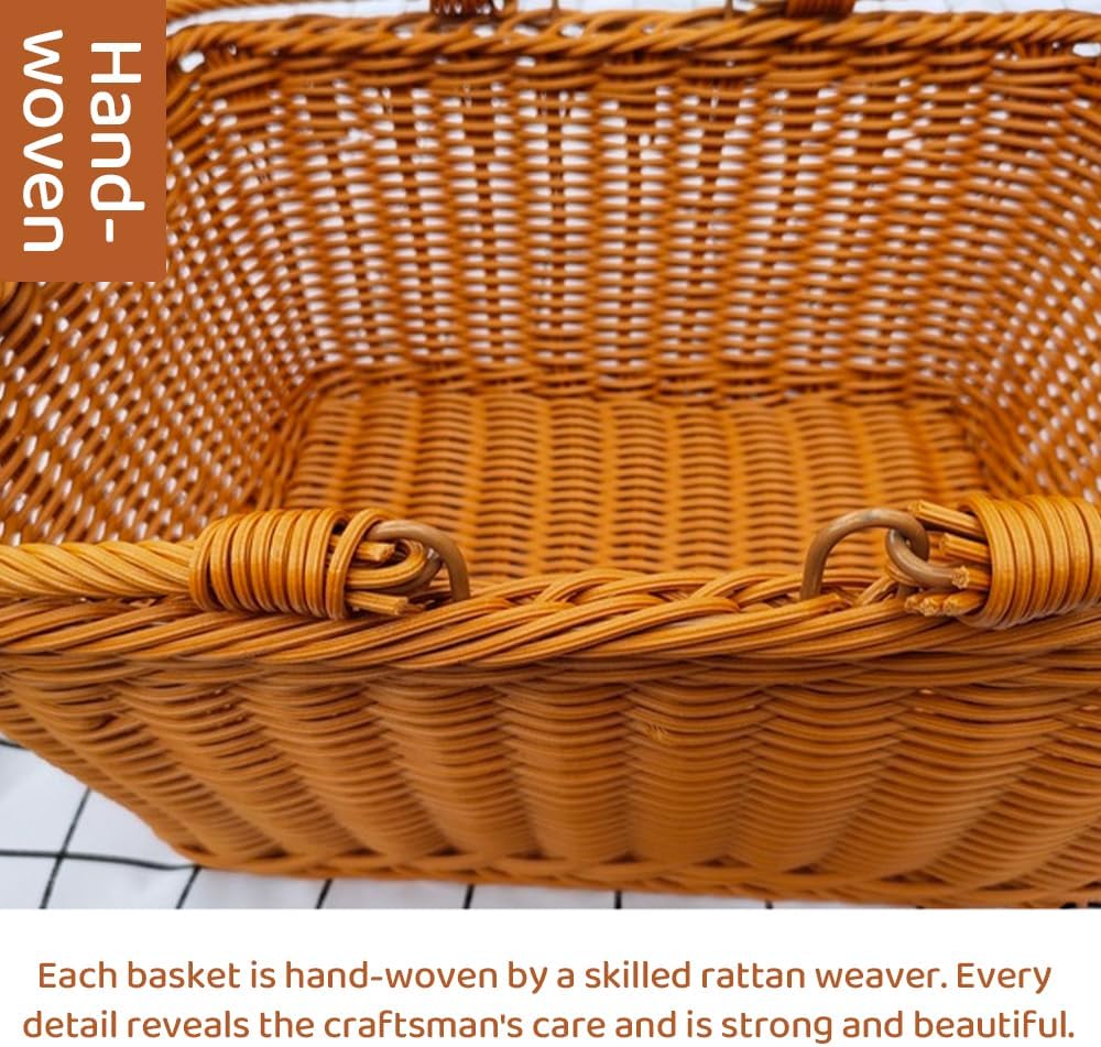 Natural Rattan Picnic Basket with Handle
