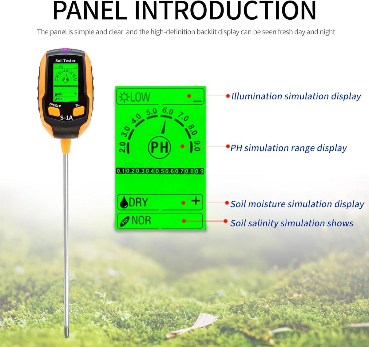 4-in-1 Soil pH & Moisture Meter