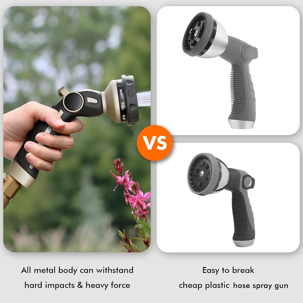 RESTMO Garden Hose Nozzle, 9 Patterns